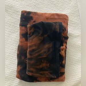 tie dye sweat set in black and orange